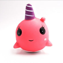 Load image into Gallery viewer, Squishy Toy Colorful Horn Whale Slow Rising Rainbow Squeeze Scented Toys Anti Stress Kids Adult Stress Reliever Toys Kids Gift