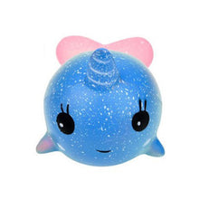 Load image into Gallery viewer, Squishy Toy Colorful Horn Whale Slow Rising Rainbow Squeeze Scented Toys Anti Stress Kids Adult Stress Reliever Toys Kids Gift