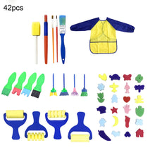 Load image into Gallery viewer, 42 Pcs Kids Early Learning Sponge Painting Brushes Kit Paint Craft Brushes for Toddlers
